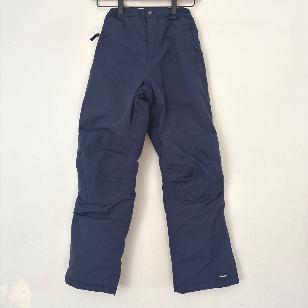 Lands End Kids Squall Snow Pants Ski Outerwear Size 12S Slim Waterproof Blue